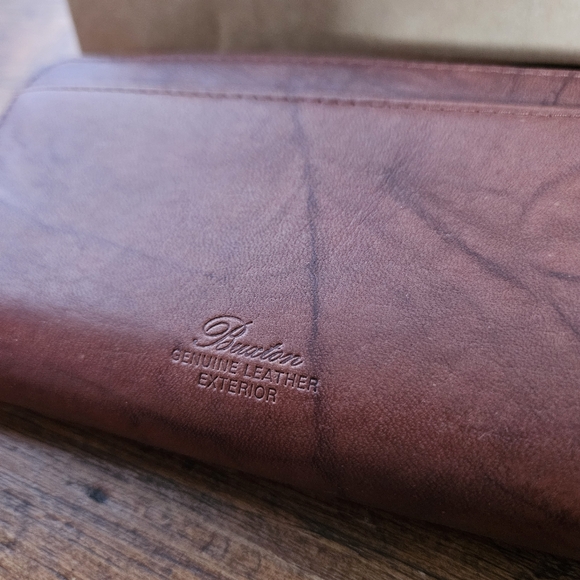 Buxton Brown Leather Wallet Womens Bifold New In Box W/ Photo Holder Insert - Picture 9 of 13